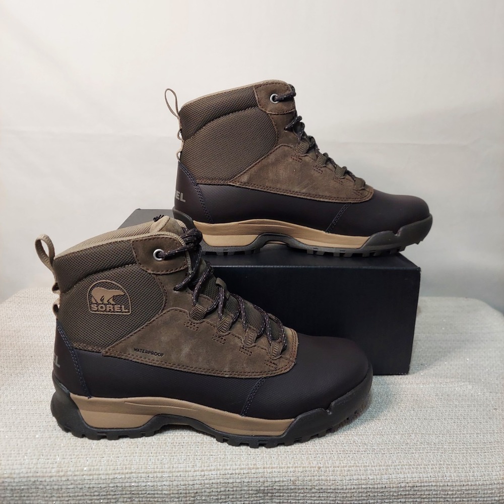 NEW SOREL Buxton Lite Waterproof Mens Size 8 US Casual Boots in Major,‎ Jet